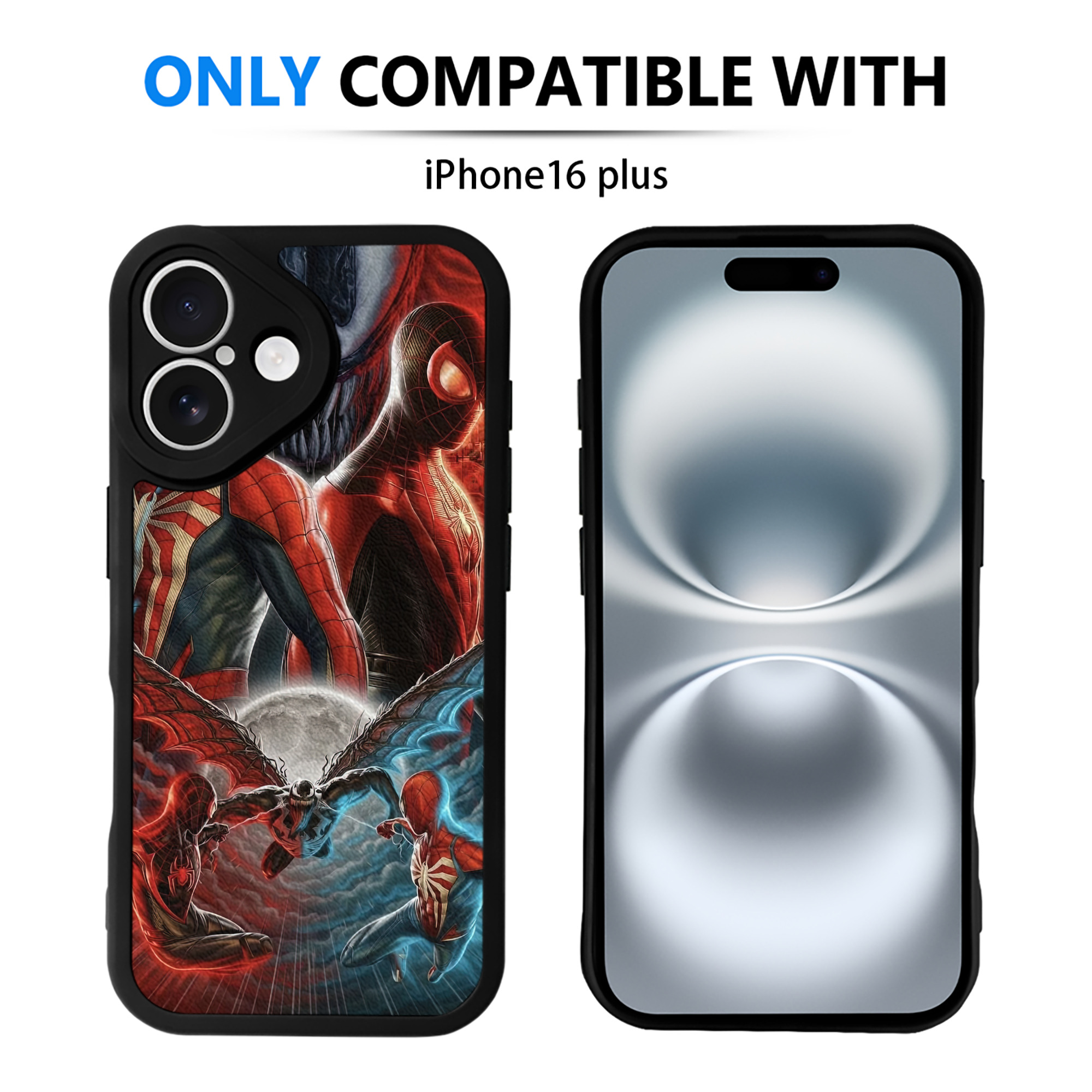 （画像用） Spider Man スパイダーマン 【iPhone 16シリーズ対応】シリコンスマホケース（レザー調） 材質：シリコン